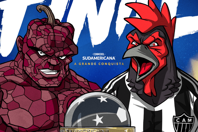 Arte da Conmebol para divulgar a final da Sul-Americana entre Atlético e Lanús