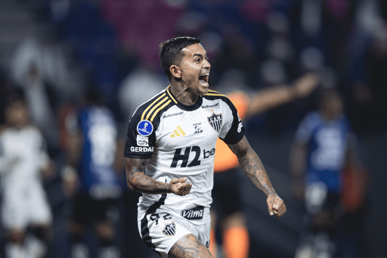 Dudu marcou o gol de empate do Atlético na partida com o IDV (Crédito: Pedro Souza/Atlético)