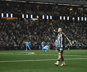 Bernard fez o gol que colocou o Galo na semifinal da Sul-Americana - Crédito: Pedro Souza/Atlético