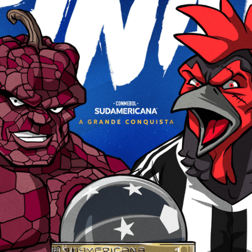 Arte da Conmebol para divulgar a final da Sul-Americana entre Atlético e Lanús