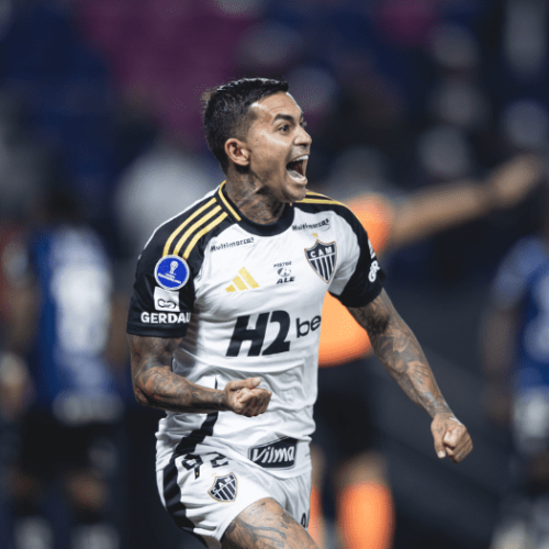 Dudu marcou o gol de empate do Atlético na partida com o IDV (Crédito: Pedro Souza/Atlético)